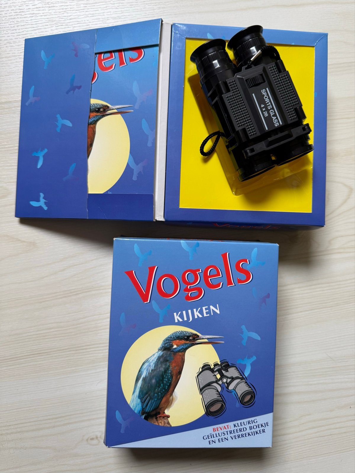 Vogels Kijken set met verrekijker en boekje (2 stuks), Ophalen, Minder dan 8x, Overige typen, Zo goed als nieuw