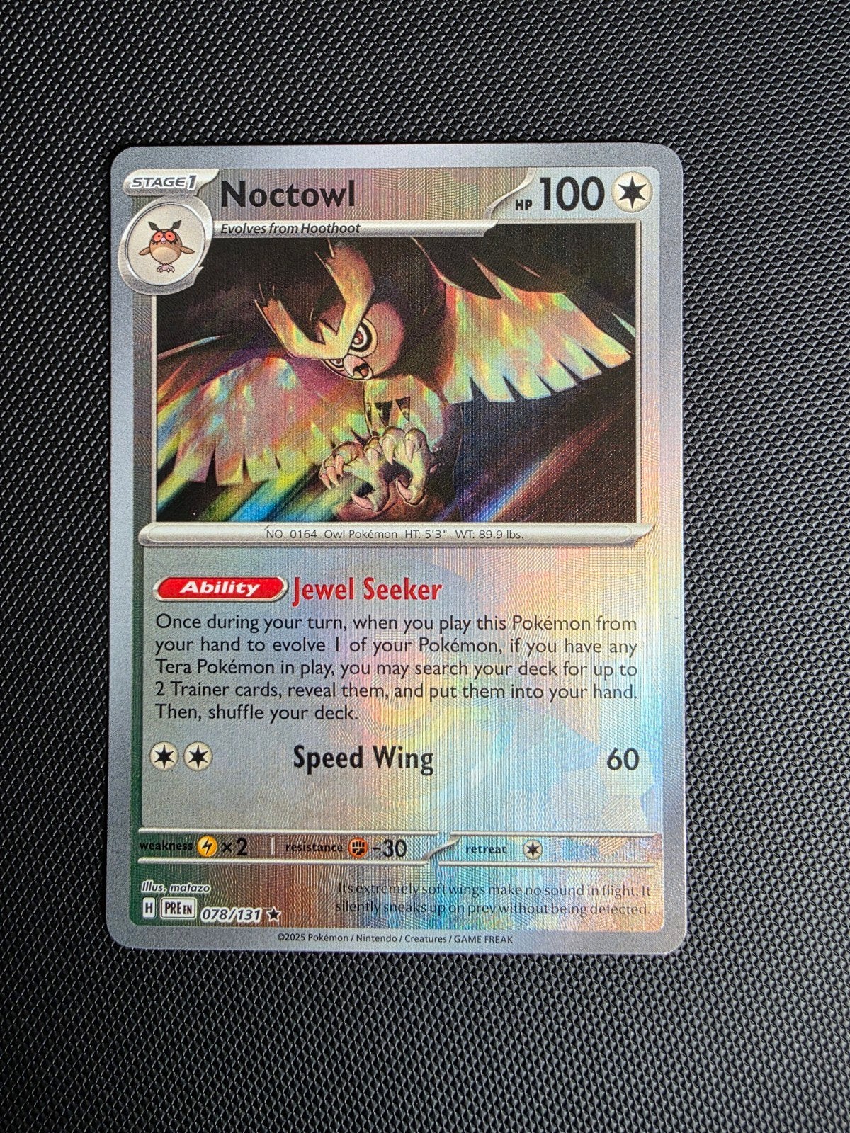 noctowl #078 prismatic evolutions pokeball, Ophalen of Verzenden, Nieuw, Losse kaart