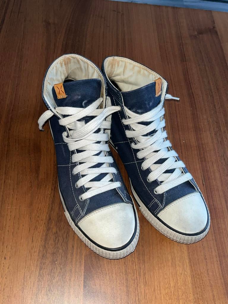 Visvim Skagway Sneakers - Natuurlijk Indigo - Maat 43, Ophalen of Verzenden, Zo goed als nieuw, Blauw, Sneakers of Gympen