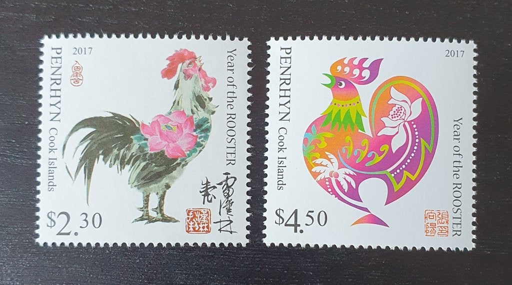Penrhyn 2016 Jaar van de Haan Vogels Michel 801-802 postfris, Verzenden, Postfris