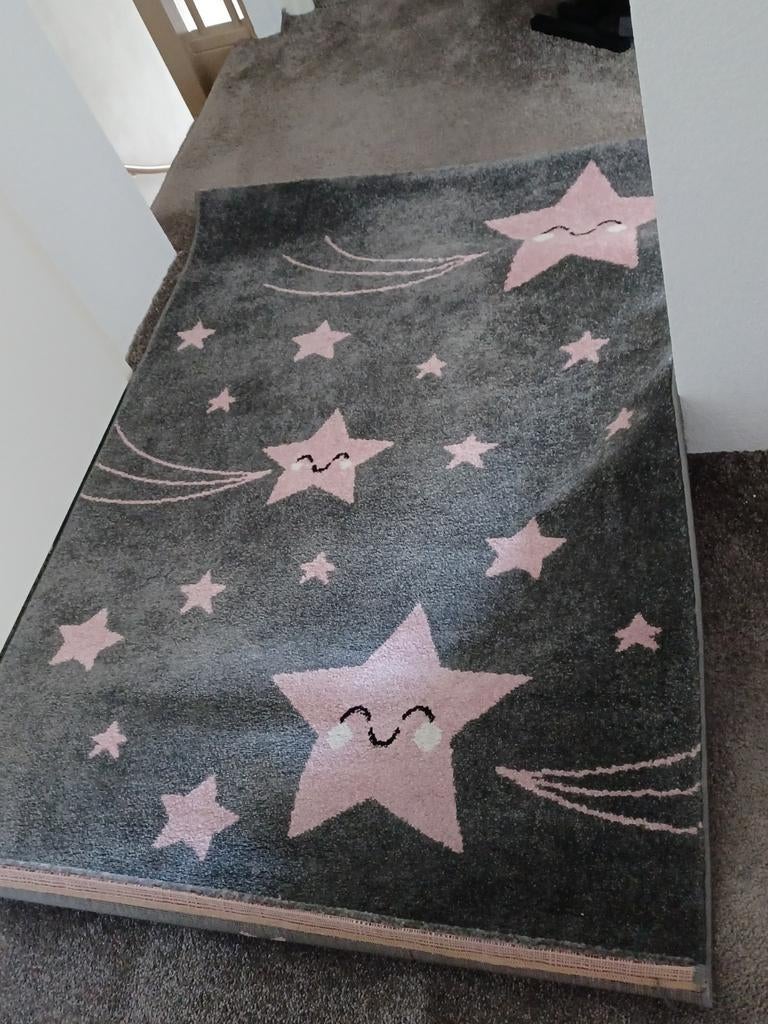 Kinderkleed met sterrenpatroon - Grijs/Roze, 100 tot 150 cm, Ophalen of Verzenden, Zo goed als nieuw, Kinderlijk, Speels