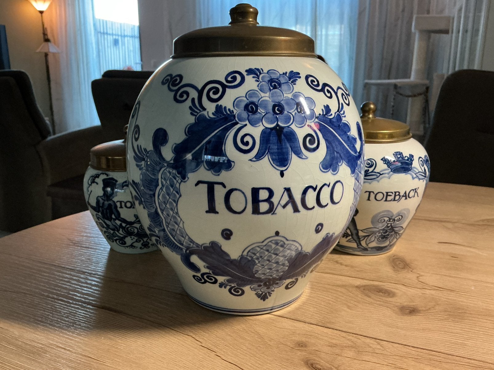 Puntgave Delfts blauwe tabakspot, Antiek en Kunst, Ophalen of Verzenden