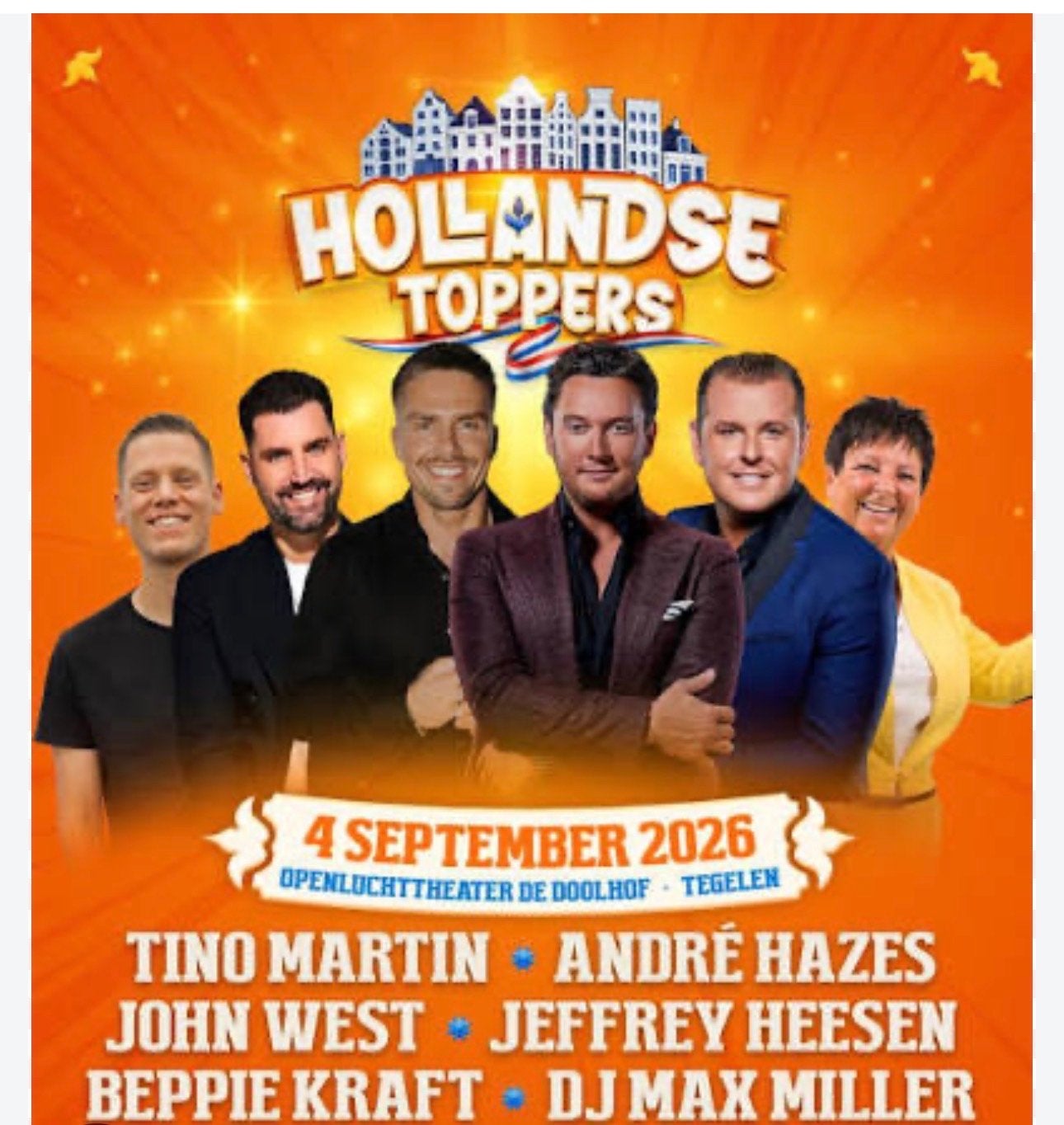 Hollandse toppers tegelen, Tickets en Kaartjes, Concerten | Nederlandstalig