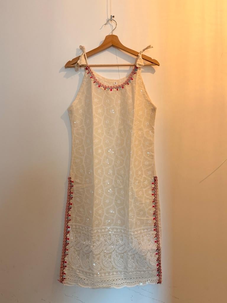 Elegant White Embroidered Kurti – Lightweight Summer Style, Ophalen, Wit, Maat 36 (S), Onbekend