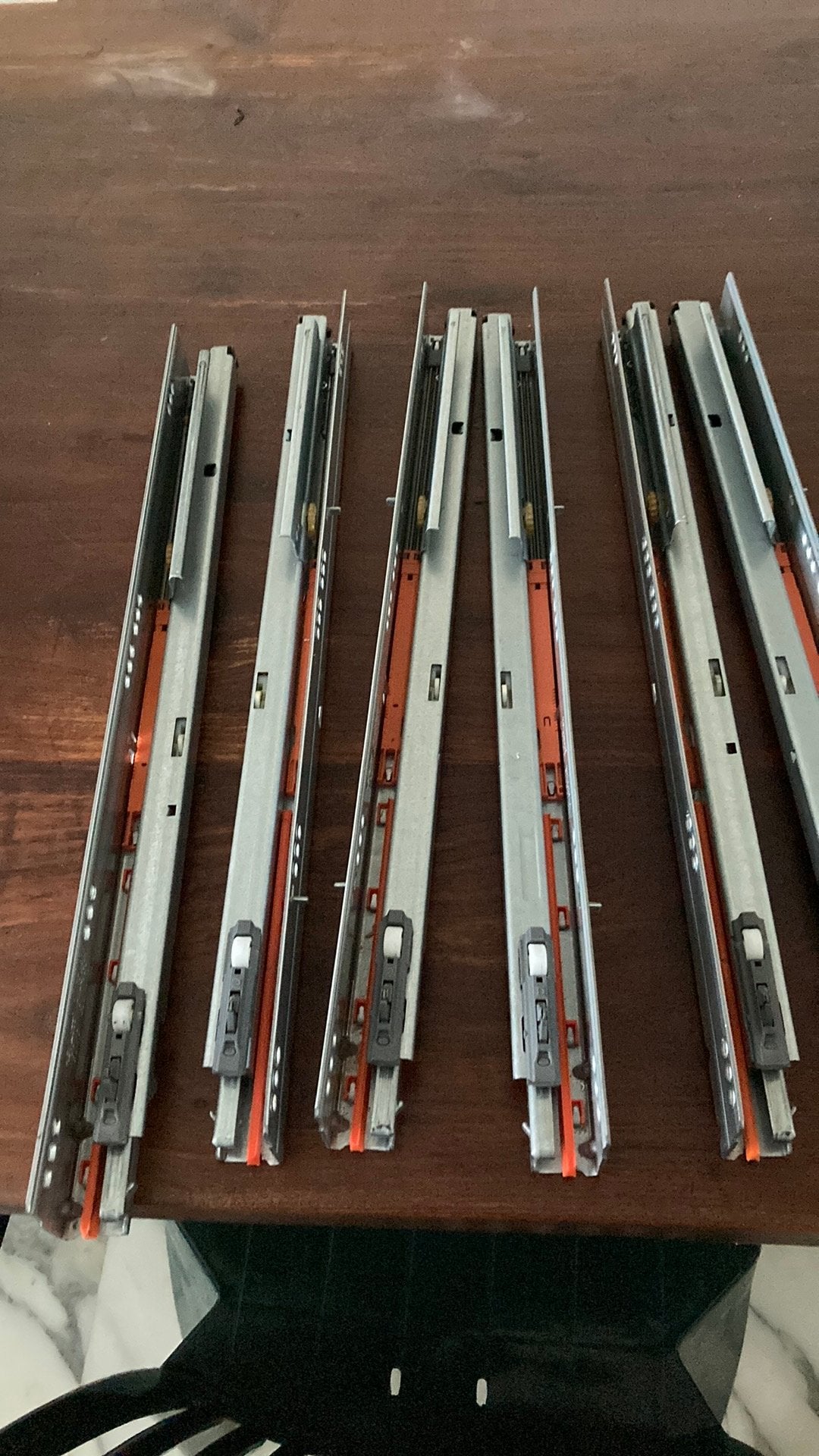 8 stuks Blum ladegeleiders /4 sets, Ophalen, Gebruikt, 50 tot 100 mm