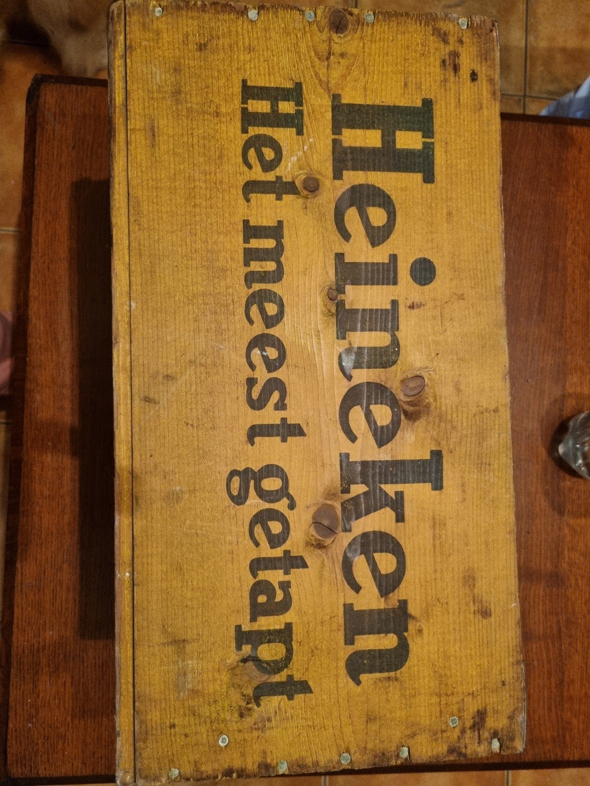 Vintage Heineken Bierkrat Hout - Jaren '60, Verzamelen, Ophalen, Gebruikt, Overige typen, Heineken