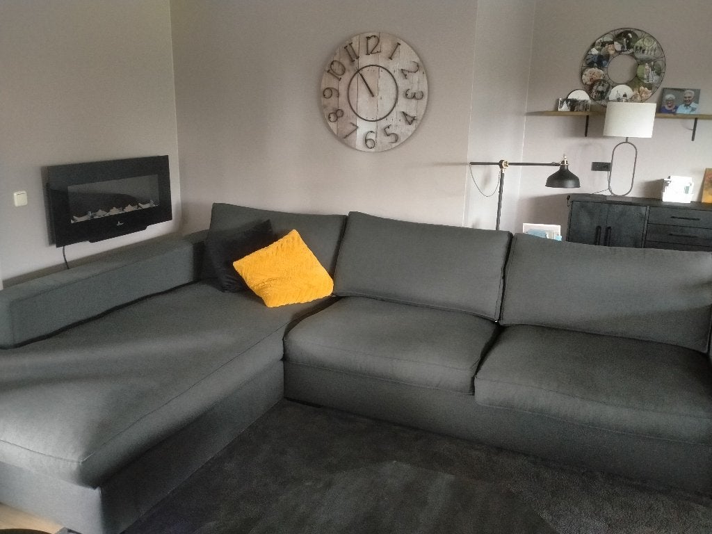 Hoekbank antraciet bieden t.e.a.b, Ophalen, Gebruikt, 100 tot 125 cm, Hoekbank
