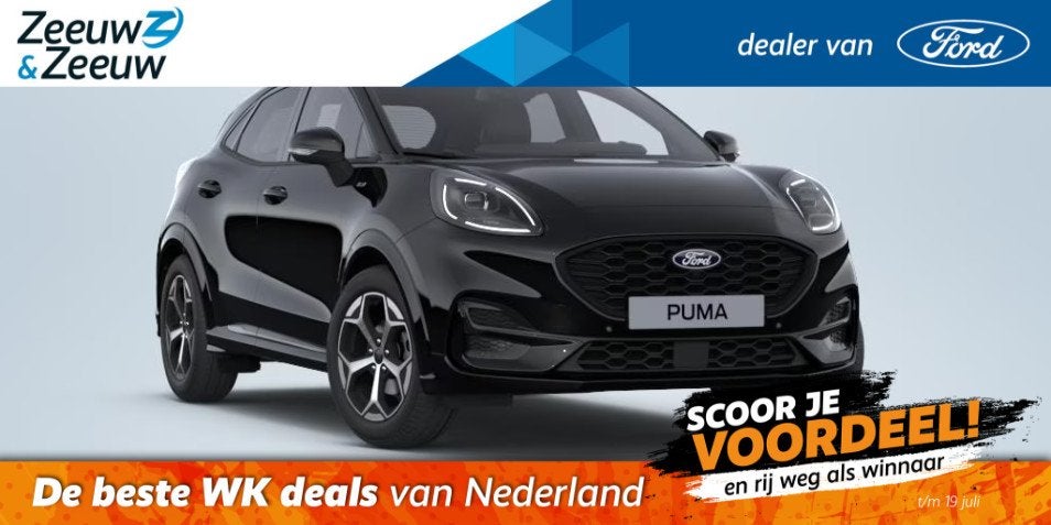 Ford Puma 1.0 EcoBoost Hybrid ST-Line | ActieKorting €6500, Auto's, Ford, Bedrijf, Te koop, Puma, ABS, Airbags, Airconditioning