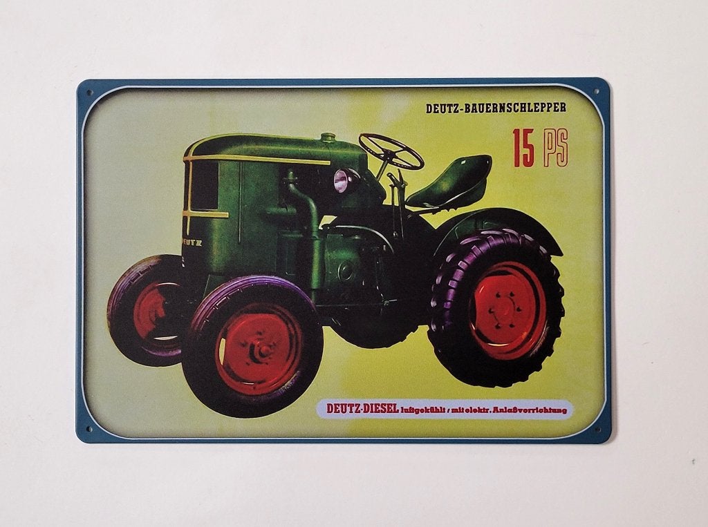 Deutz Tractor 15 reclamebord van metaal wandbord decoratie, Verzamelen, Merken en Reclamevoorwerpen, Reclamebord, Info@deconoord.nl