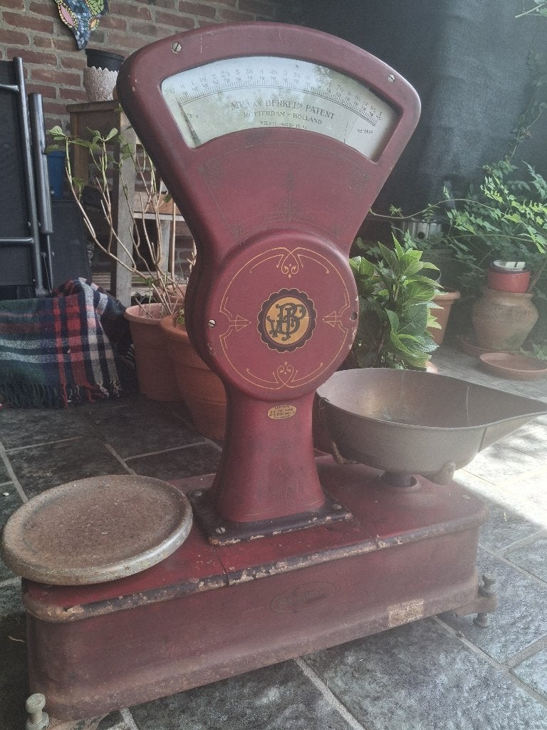 Oude rode van Berkel's winkelweegschaal Type A, Ophalen, Gebruikt, Winkelweegschaal, 10 tot 50 kg