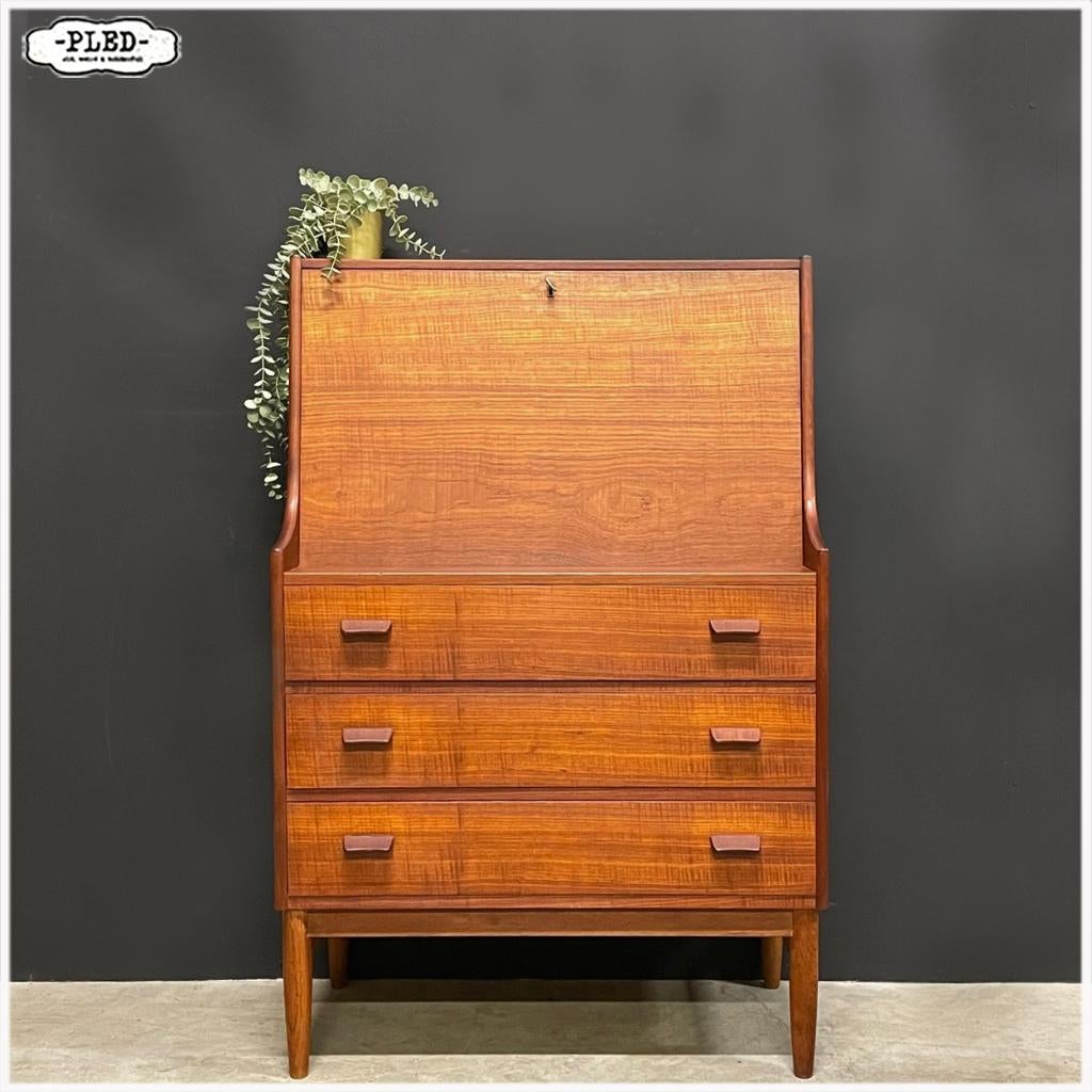 Vintage Deens teak secretaire, 1960s, Poul Volther, Ophalen, Overige typen, Scandinavisch, Hout