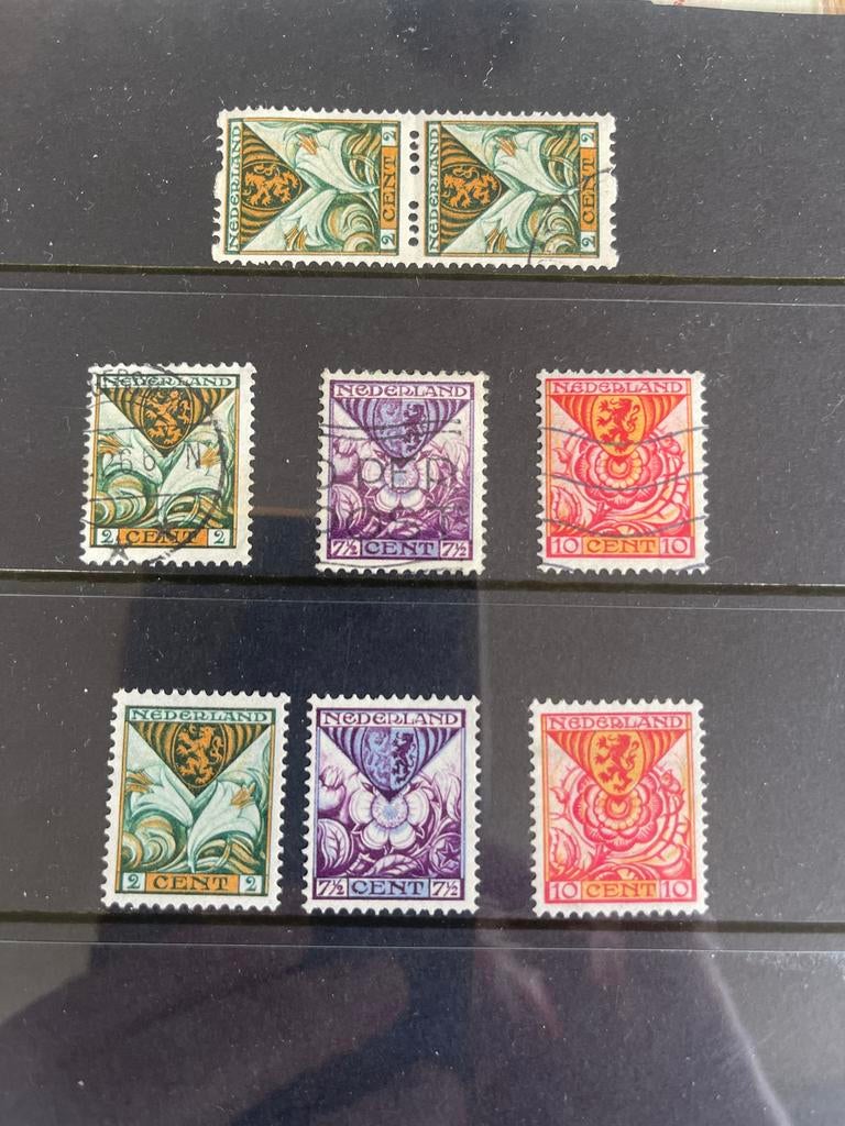 Nvph r71 en166 t/m168 kinderzegels 1925 ongestempeld, Ophalen of Verzenden, T/m 1940, Gestempeld
