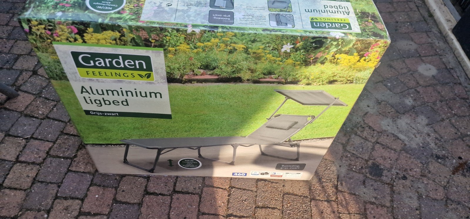 Garden Feelings Aluminium Ligbed Grijs-Zwart, Tuin en Terras, Ophalen, Nieuw, Aluminium, Verstelbaar