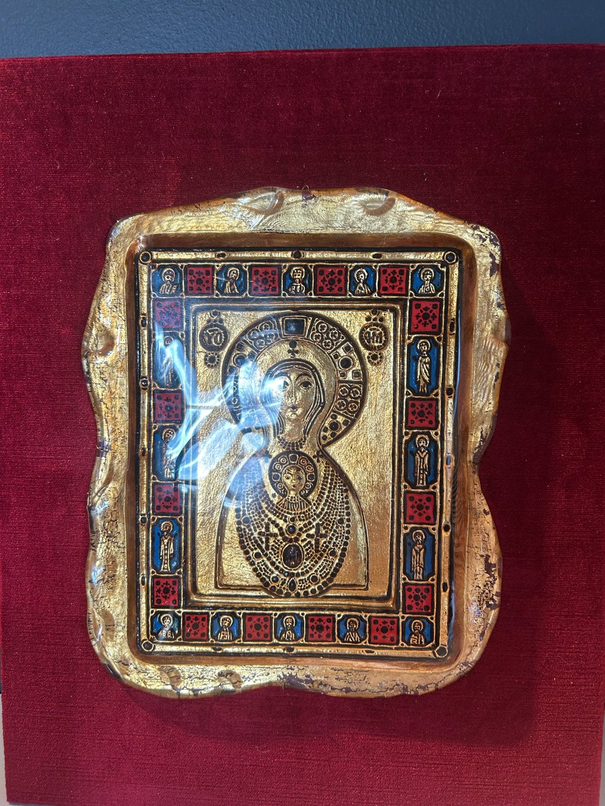 Antieke Byzantijnse icoon van Moeder en Kind, Antiek en Kunst, Ophalen