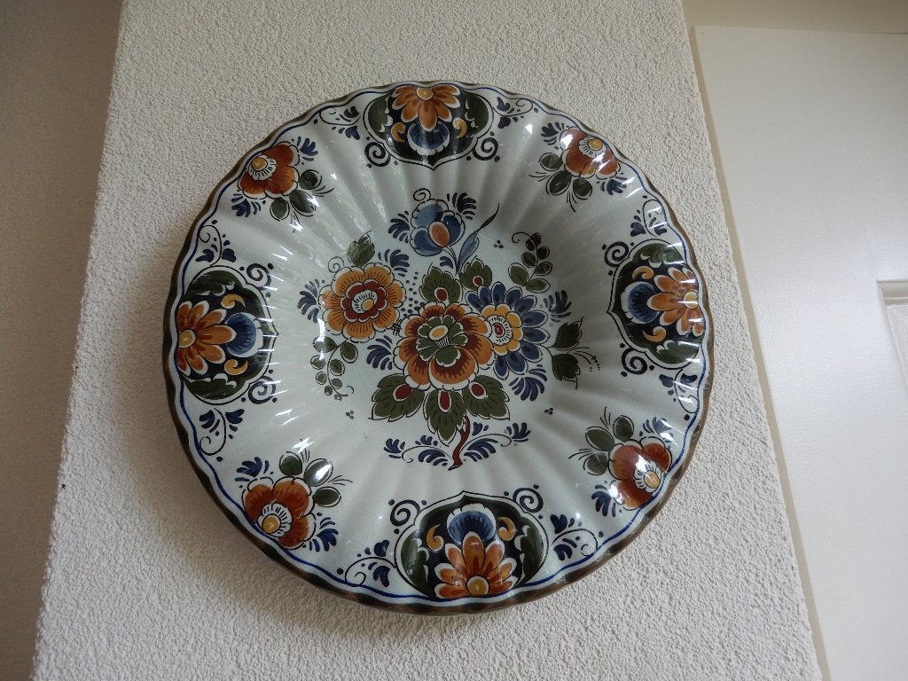 Wandbord Delfts polychroom Holland, handwerk 25R, Antiek en Kunst, Ophalen of Verzenden