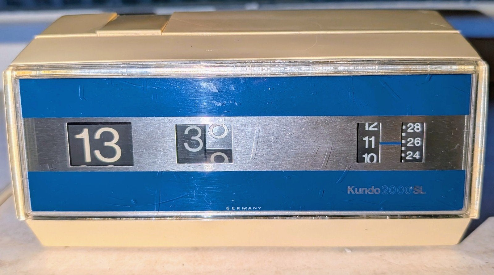 Vintage rol wekker van Kundo 2000SL uit de jaren 70s, Ophalen of Verzenden