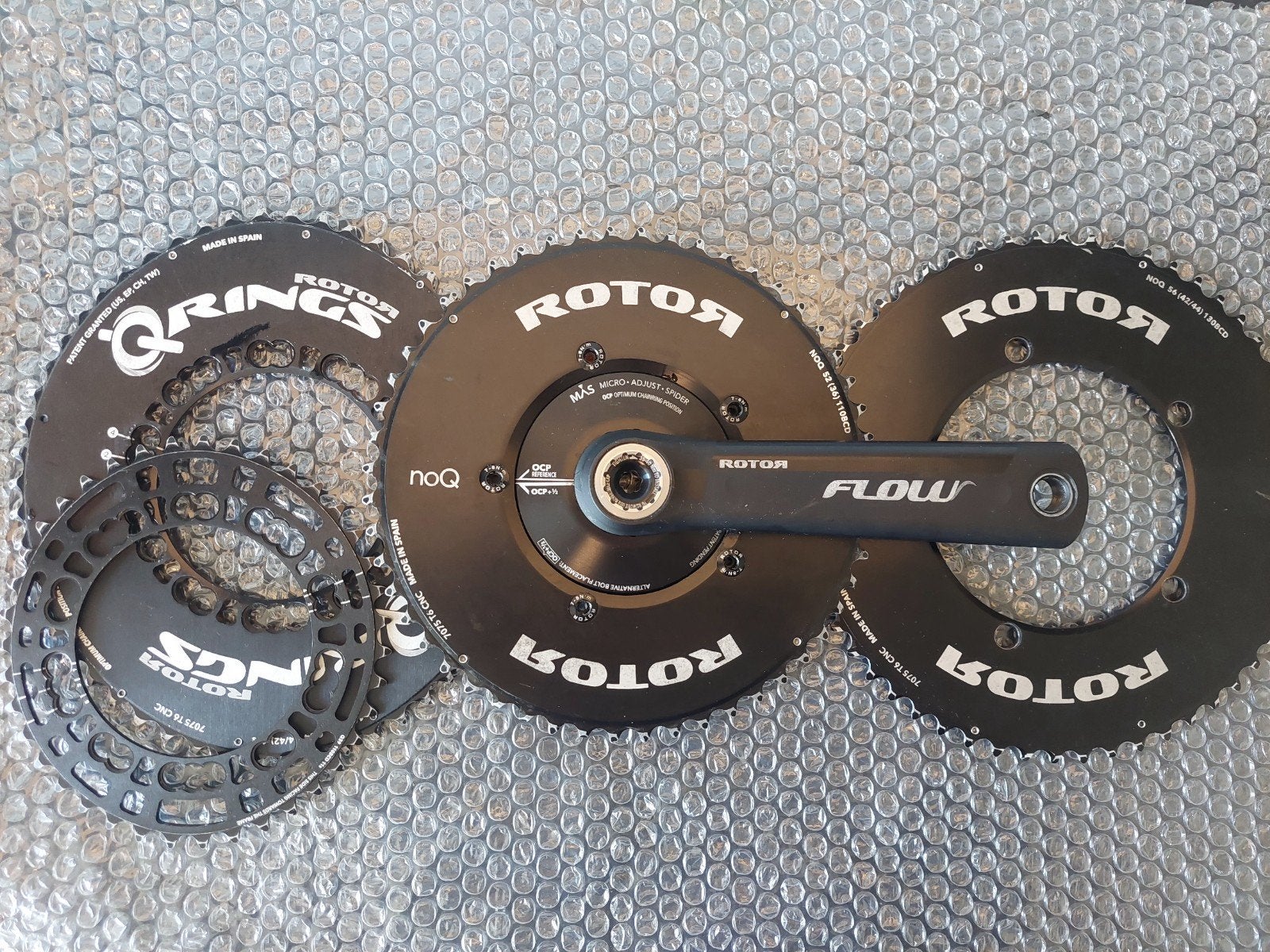 Rotor Flow Crankstel 110BCD - 52/36T NoQ of 53/39T Q-rings, Crankstel of Pedalen, Racefiets, Ophalen of Verzenden, Zo goed als nieuw
