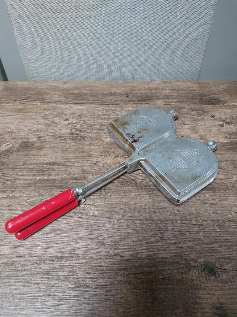 Vintage wafelijzer tosti ijzer jaren 70, Ophalen of Verzenden