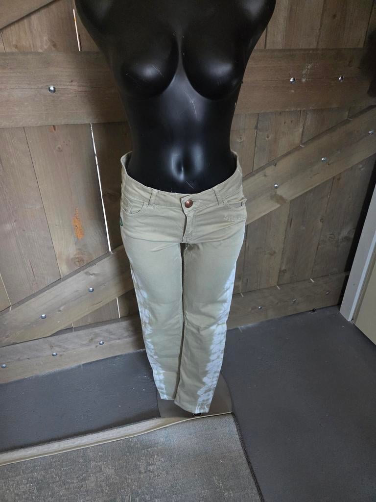 Desigual Dames Broek Maat 34 Groen met Leuke Zijkanten, Ophalen of Verzenden, Desigual, Maat 34 (XS) of kleiner, Gedragen