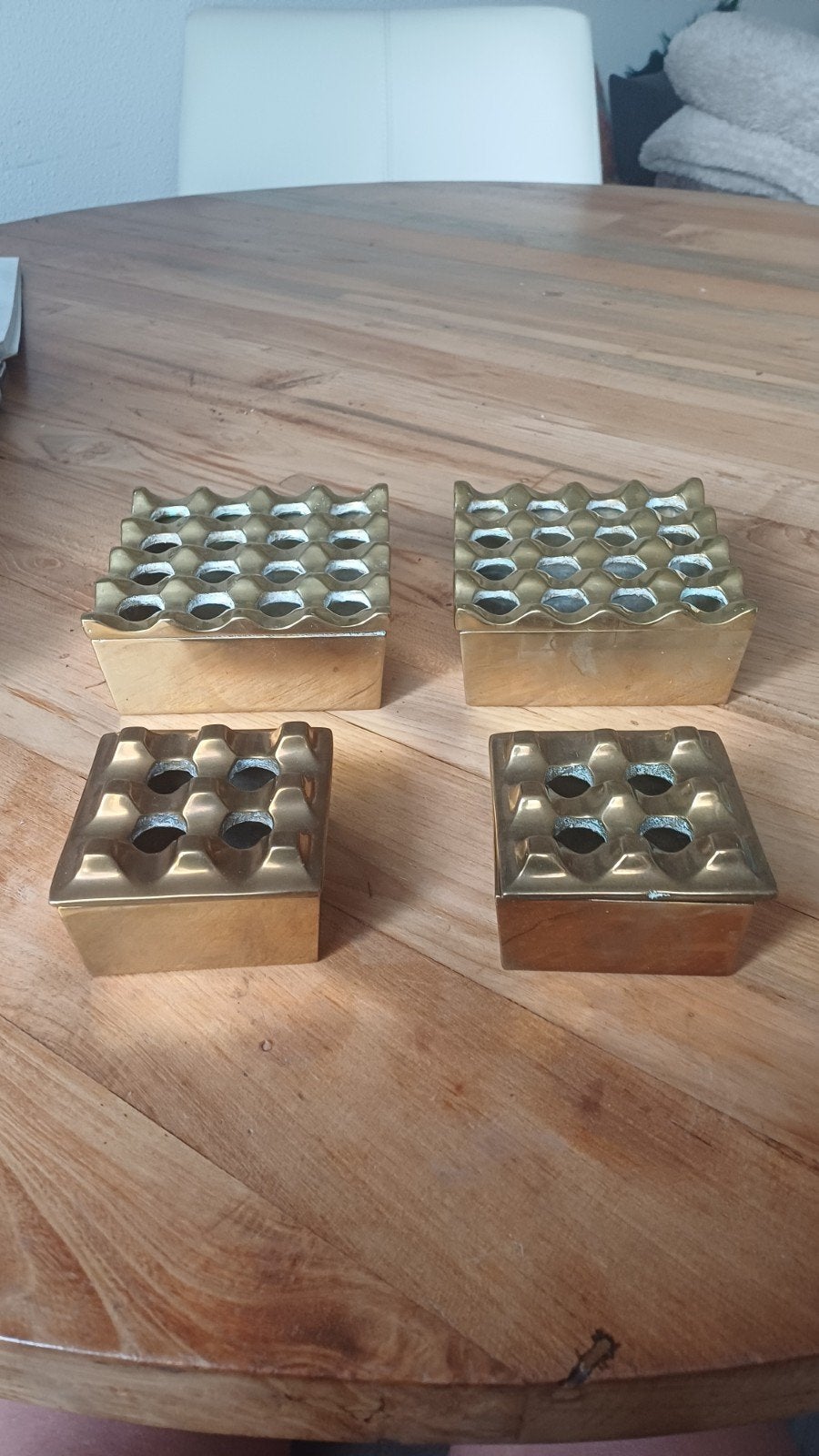 Zeldzame set (4x) Vintage Messing "Ultima" Asbakken - Beck &, Ophalen of Verzenden