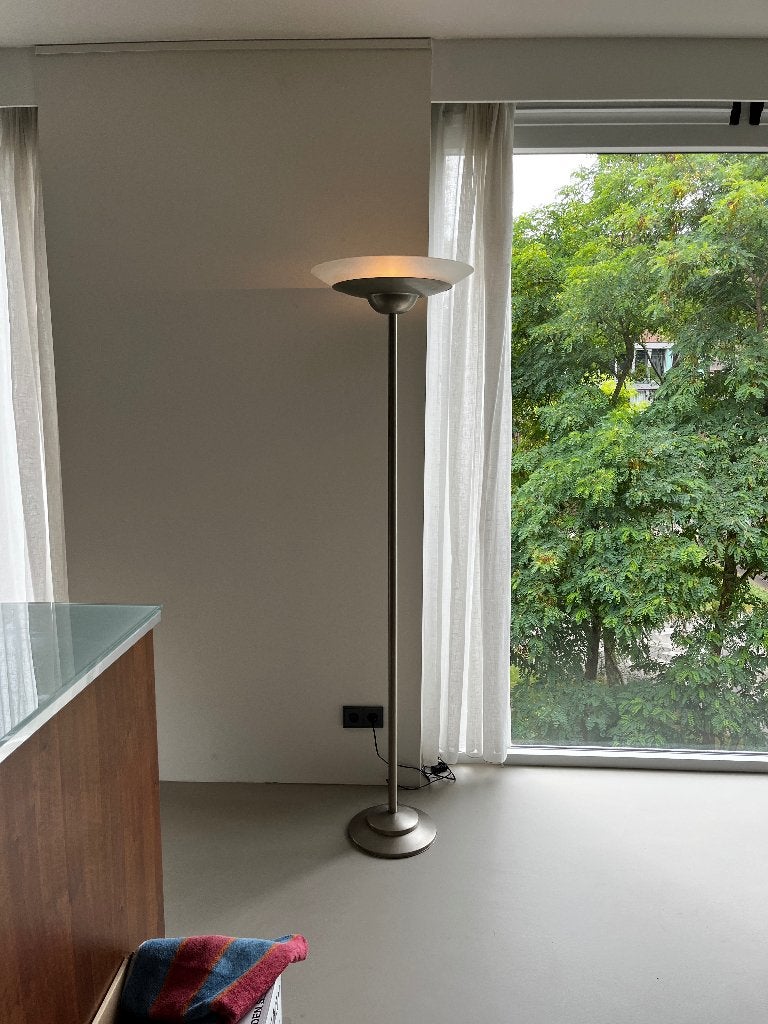 Staande lamp met glazen schaal – Gispen-stijl, Ophalen