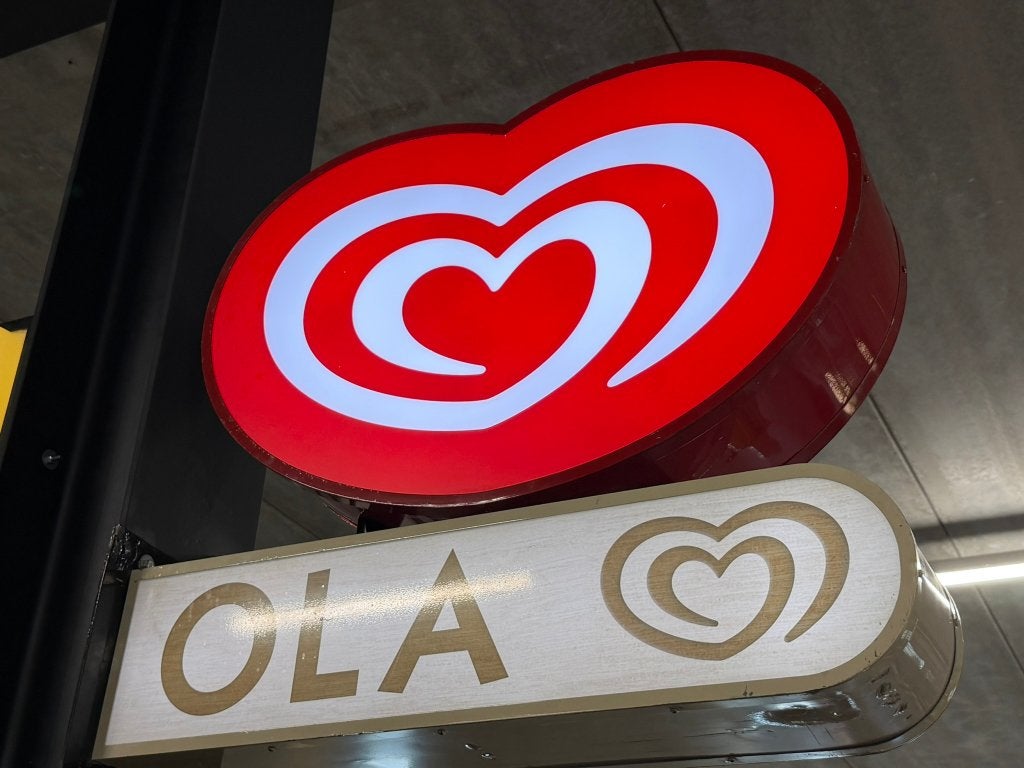 Ola ijs vintage lichtbak dubbelzijdig retro zeer mooi, Ophalen, Straat, Lichtbak of (neon) lamp, Zo goed als nieuw