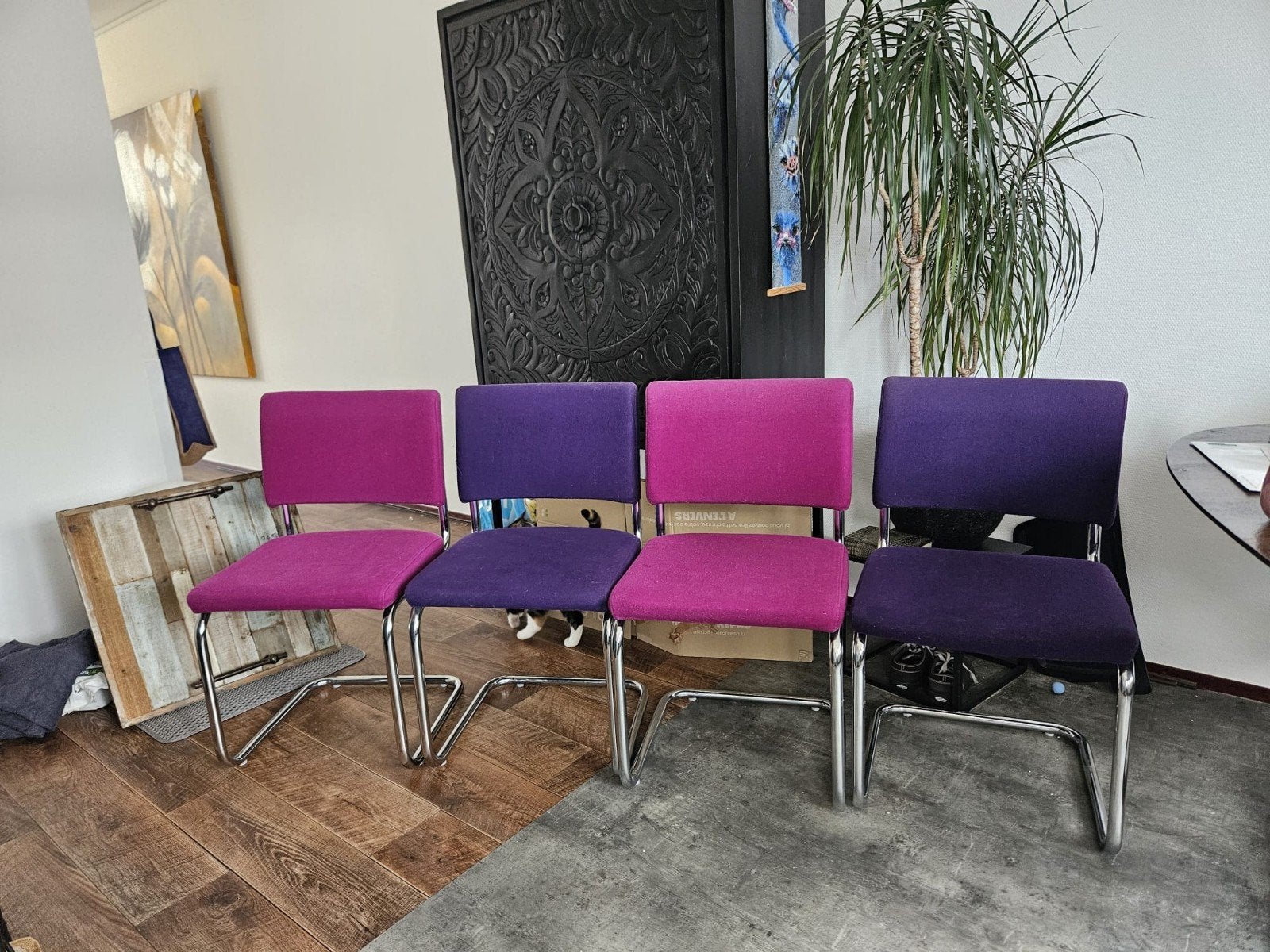 4 eetkamerstoelen, Ophalen, Gebruikt, Overige kleuren, Overige materialen