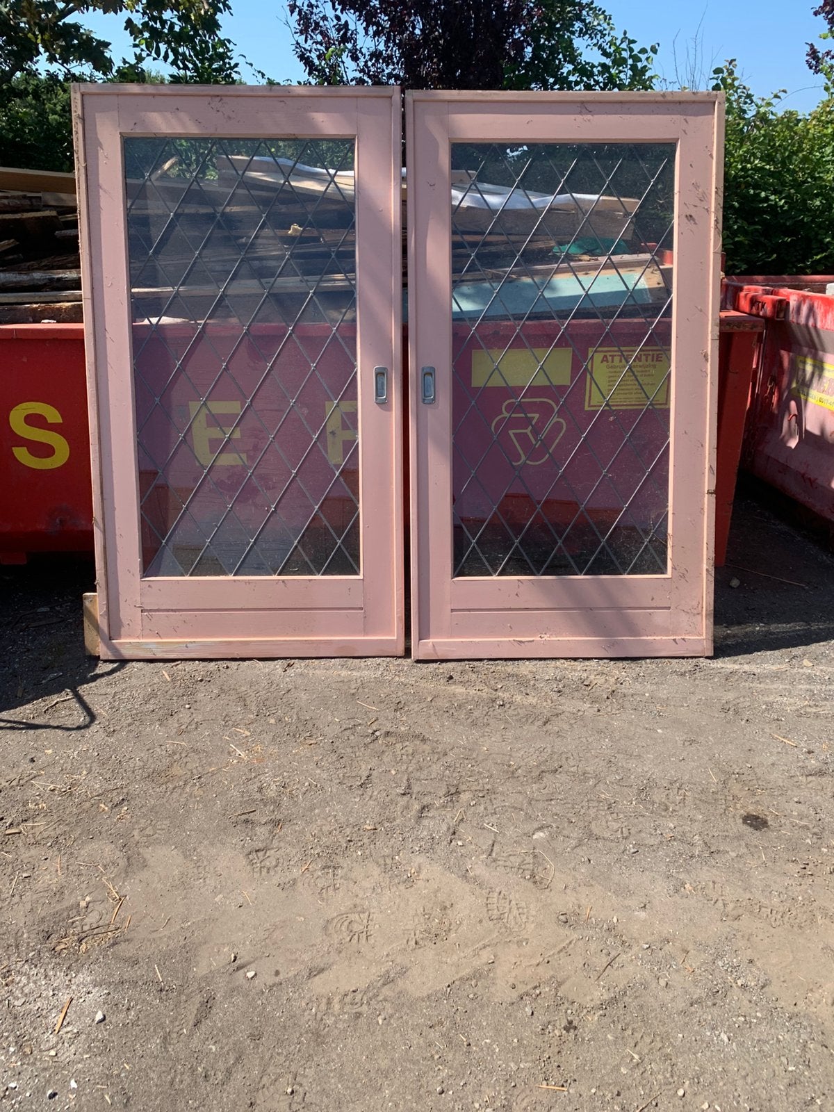 Schuifdeuren ensuite glas in lood, Ophalen, Gebruikt, 225 cm of meer, Overige typen