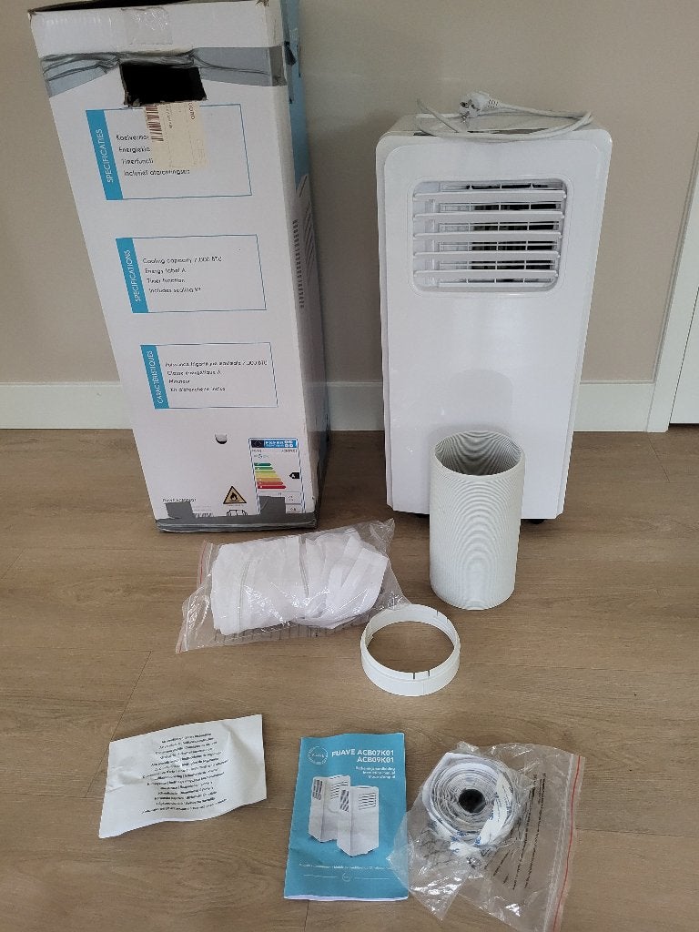 Mobiele airco Fuave ACB07K01, Ophalen, Minder dan 60 m³, 2 snelheden, Timer