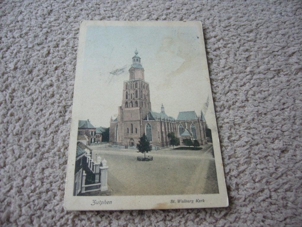 ZUTPHEN  =  ST. WALBURGS KERK   1918, Ophalen of Verzenden, Voor 1920, Gelopen, Gelderland