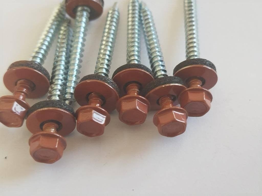 sandwichpaneel schroeven koperbruine kleur  55 mm, 50 tot 100 mm, N, N, Schroeven
