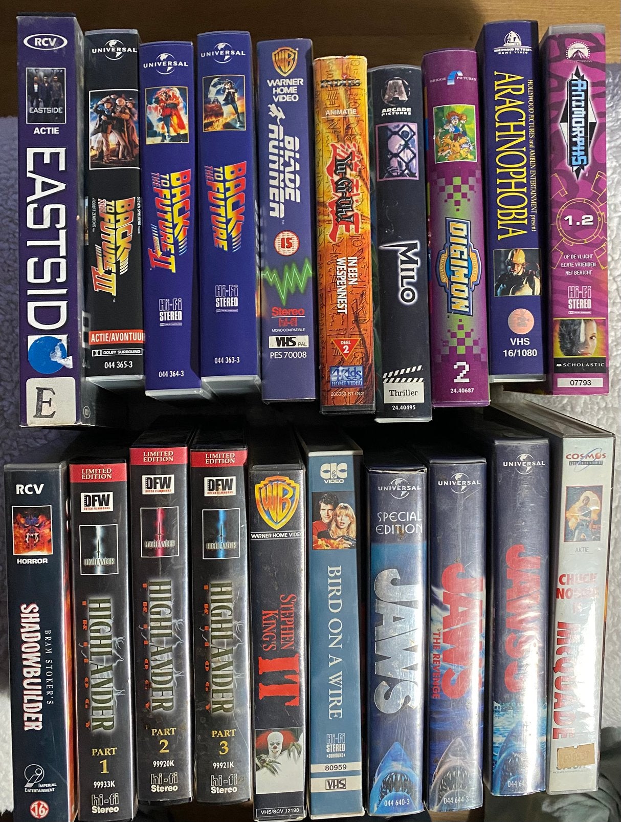 20 vhs films klassieker It Bladerunner Jaws Highlander, Alle leeftijden, Ophalen of Verzenden, Gebruikt