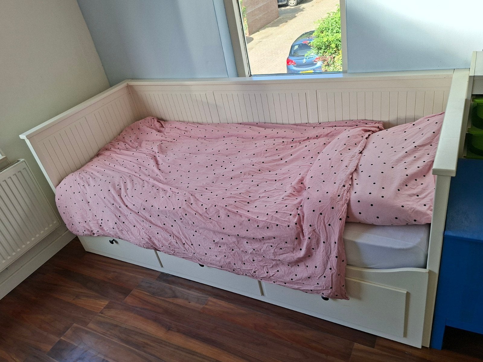 IKEA HEMNES uitschuifbed met 3 lades - Wit, Wit, Tweepersoons, Ophalen of Verzenden, 80 cm