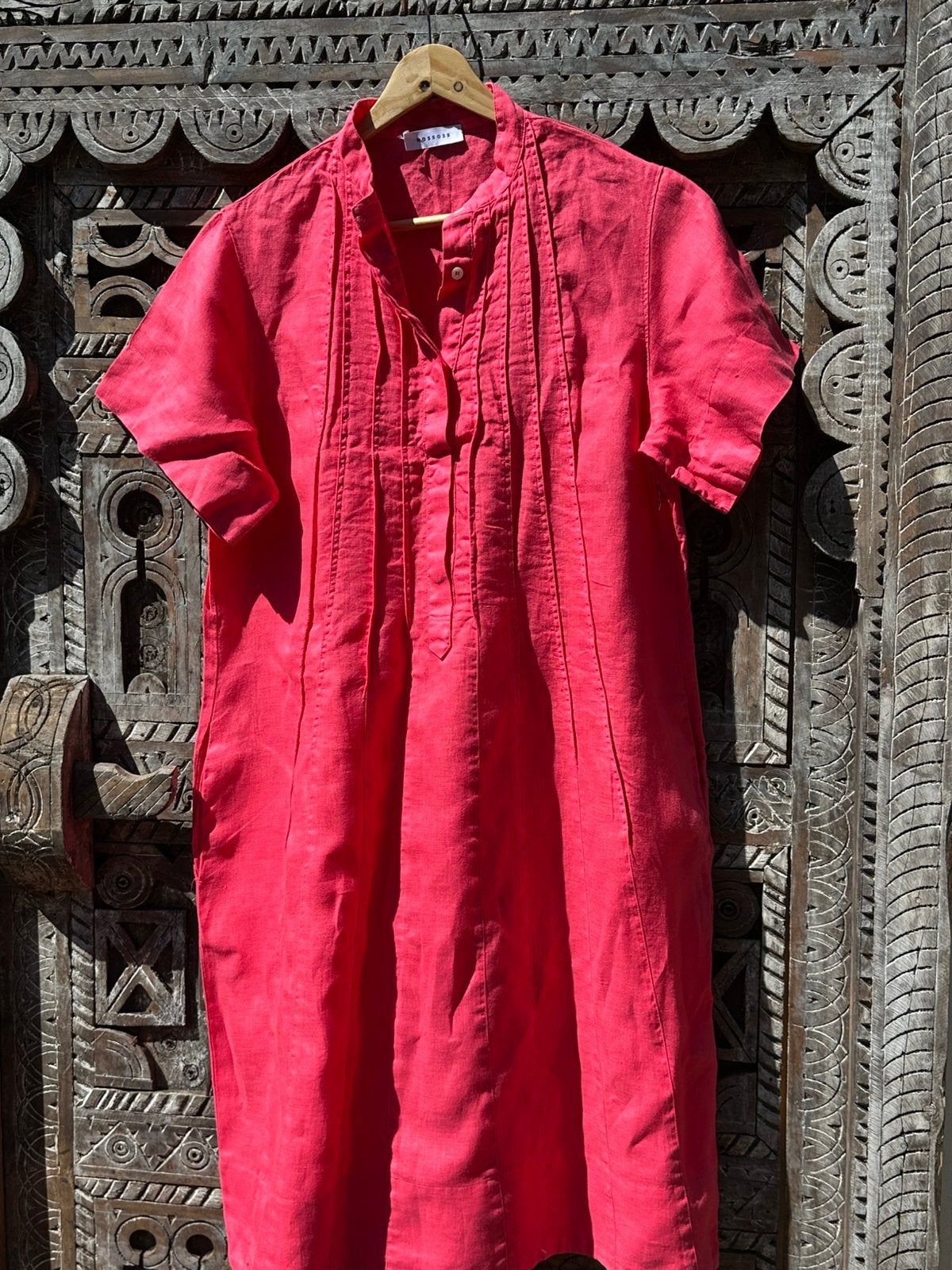 Rosso 35 pauw linnen jurkje, Kleding | Dames, Ophalen of Verzenden, Zo goed als nieuw, Onder de knie