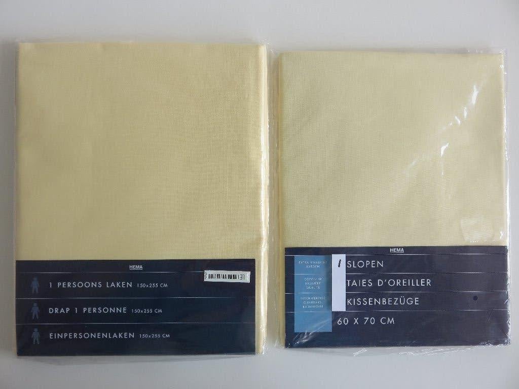 Hema eenpersoons laken 150x 255 cm met 1 kussensloop 60x70cm, Eenpersoons, Katoen, Nieuw, Ophalen of Verzenden