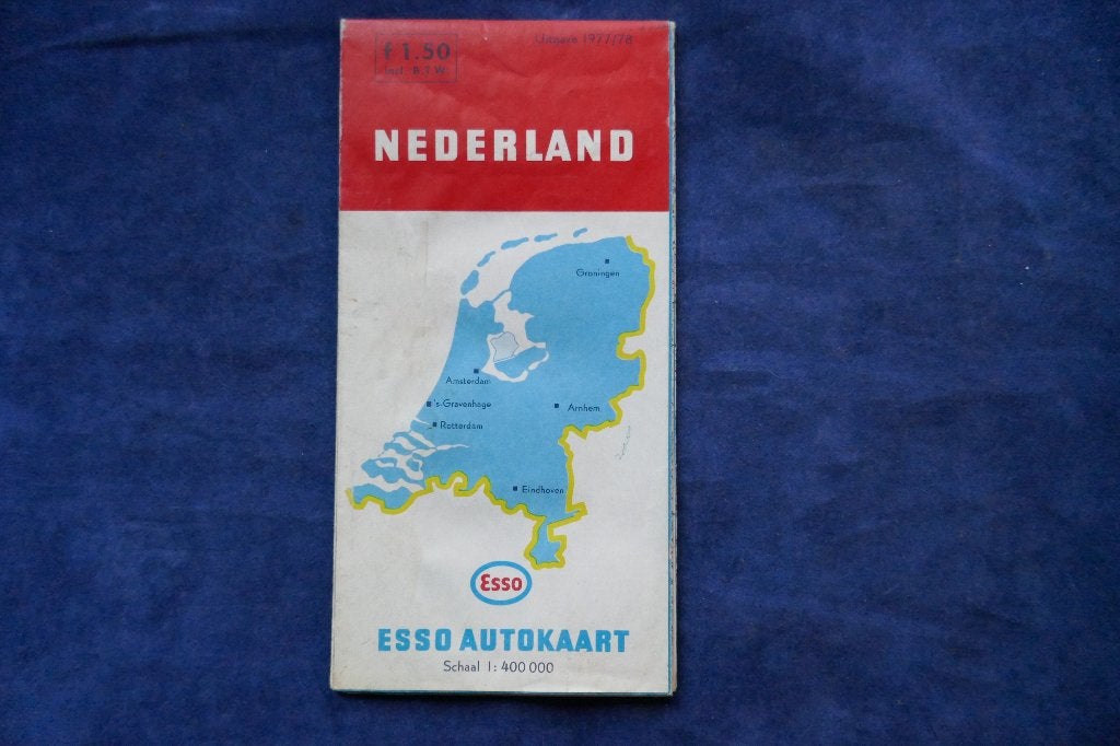 Esso Landkaart Nederland 1977 1978, Boeken, Atlassen en Landkaarten, Verzenden, 1800 tot 2000, Nederland, Landkaart