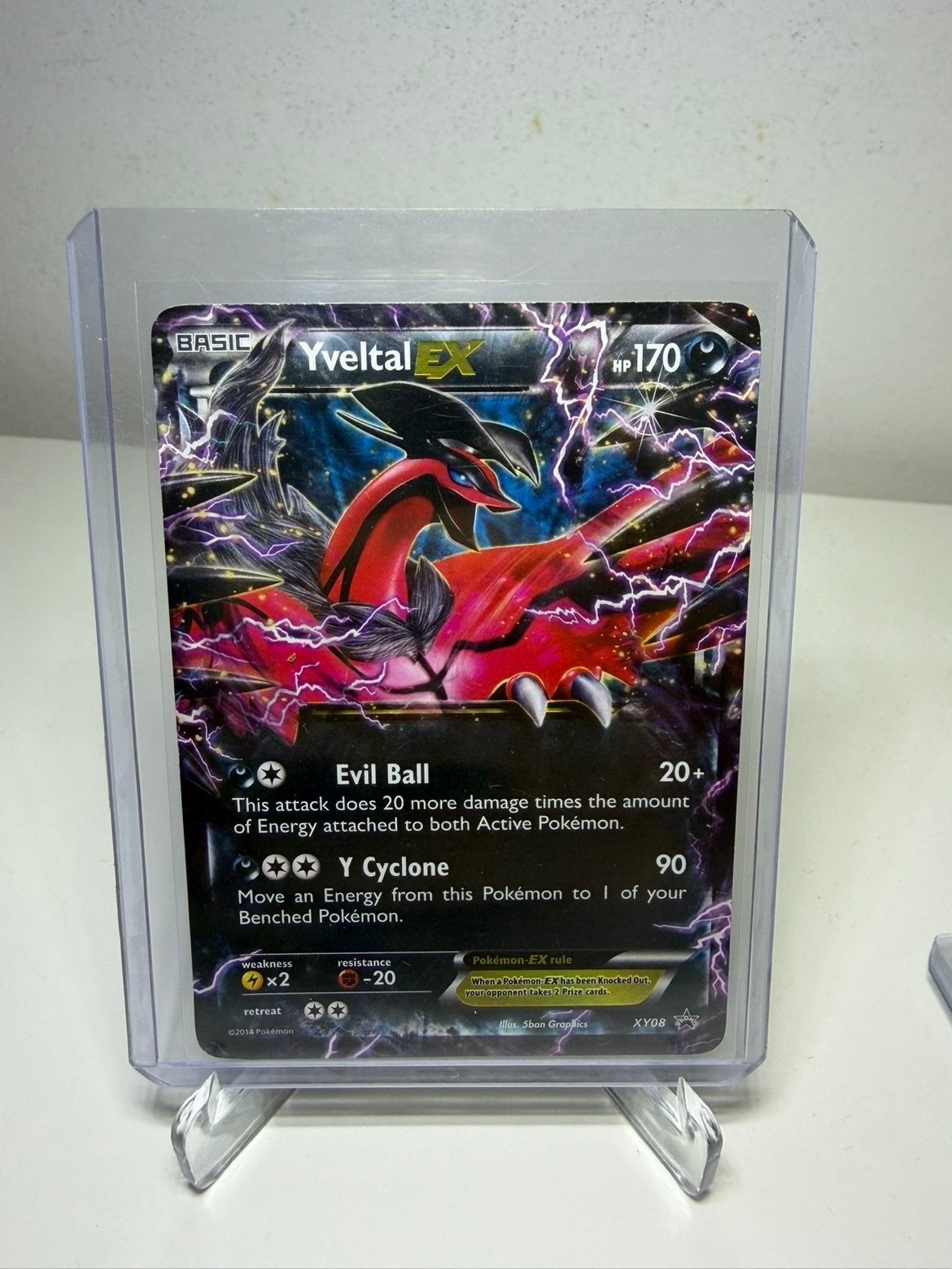 Yveltal EX Pokémon Kaart XY08 - Zeldzaam en in Topstaat, Ophalen, Zo goed als nieuw, Losse kaart