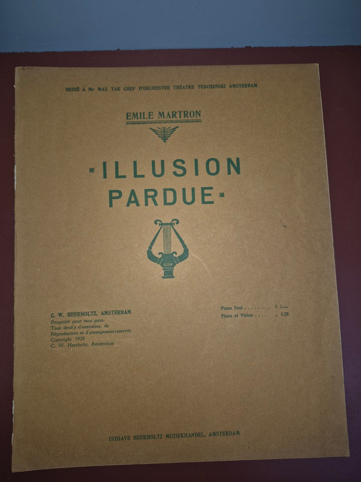 Emile Martron - Illusion Perdue - Piano en Viool bladmuziek, Ophalen of Verzenden