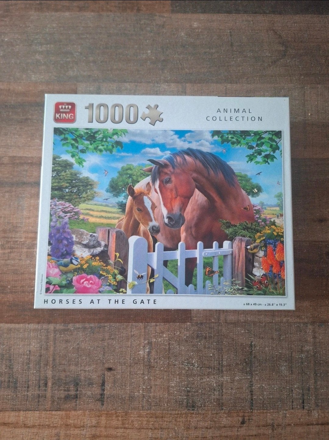 King Legpuzzel 1000 stukjes - Paarden bij de poort, Ophalen of Verzenden, 500 t/m 1500 stukjes, Zo goed als nieuw, Legpuzzel