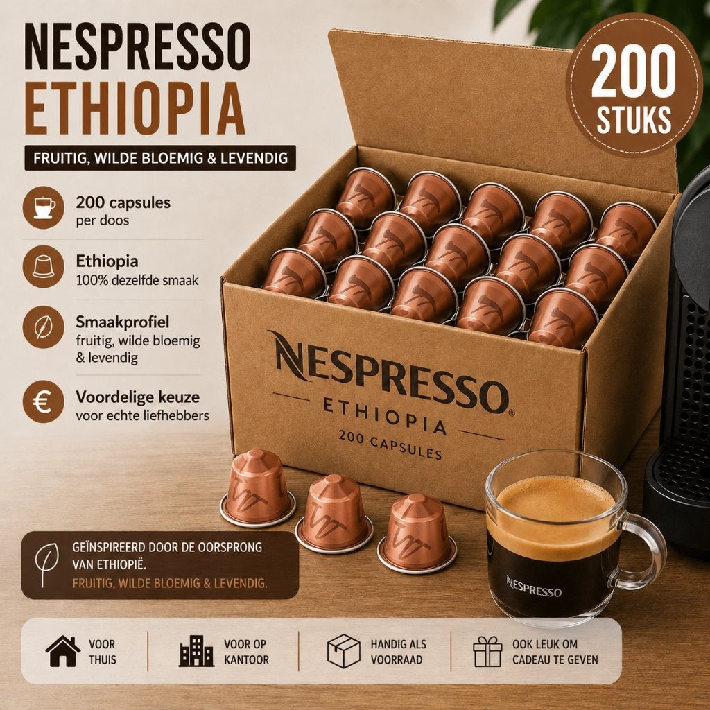 Nespresso Original Ethiopia - 200 losse capsules, Verzenden