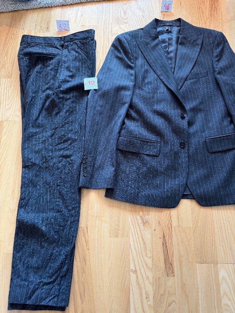Zara Man pak – maat 46 / broek 32 – gestreept, Kostuum of Pak, Maat 46/48 (XL) of groter, Ophalen of Verzenden, Gedragen
