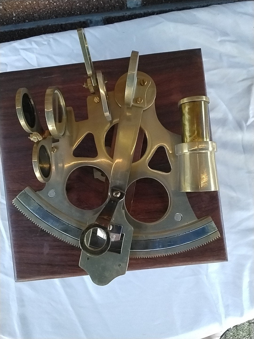 Antieke Messing Sextant in Houten Kist - Nautische Decoratie, Antiek en Kunst, Ophalen of Verzenden