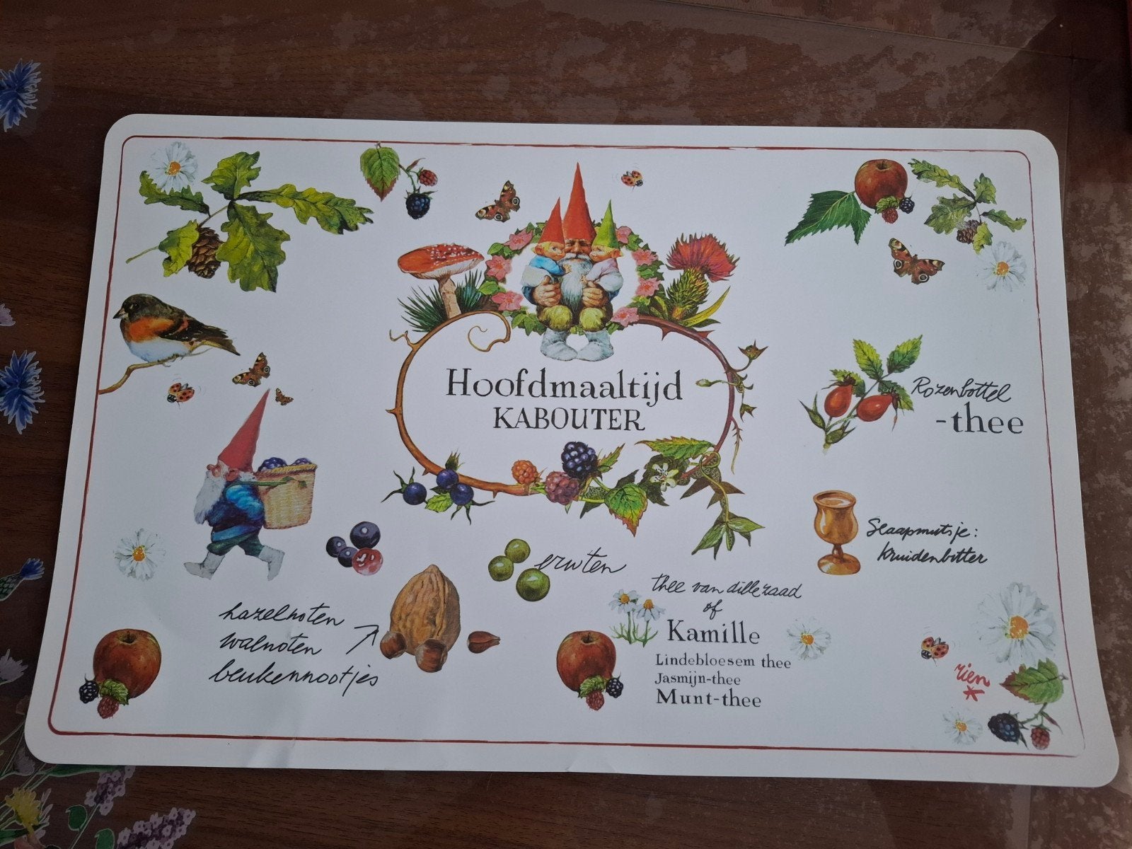 Kabouter Placemat - Rien Poortvliet, Vintage, Gebruikt, Meerkleurig, Kunststof