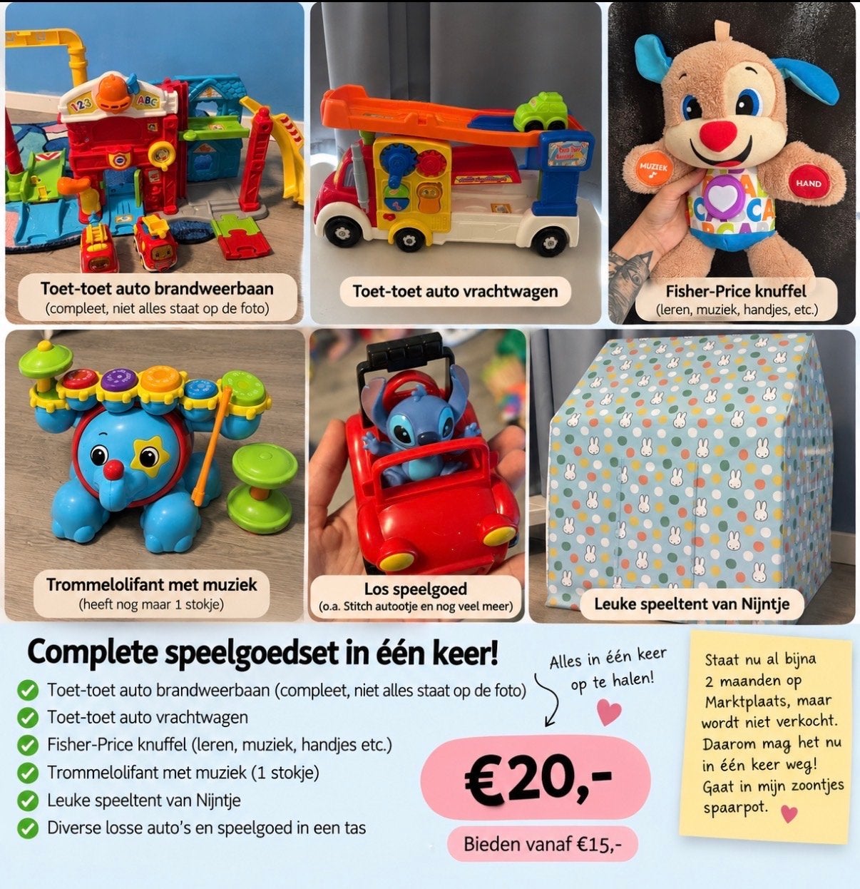 Groot speelgoedpakket: VTech, Fisher-Price, Nijntje en meer!, Ophalen, Gebruikt, Jongen