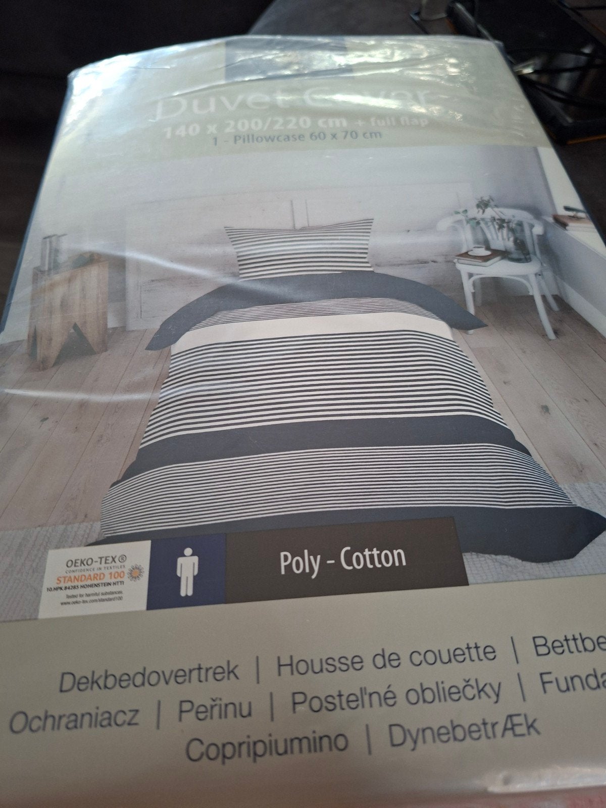 Nieuw eenpersoons dekbedovertrek Anne O'Leary, Huis en Inrichting, Eenpersoons, Blauw, Nieuw, Ophalen of Verzenden