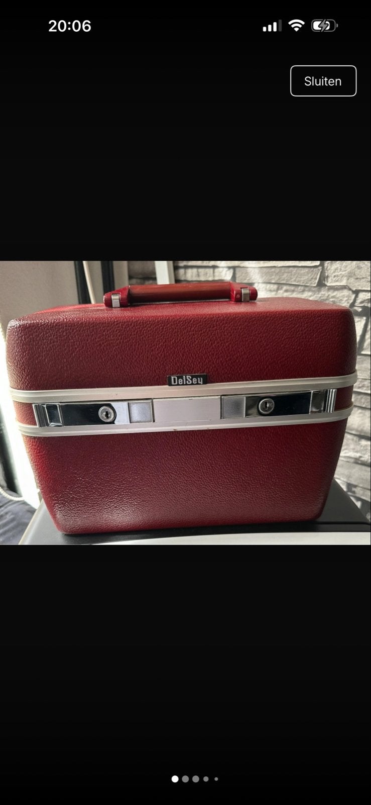 Vintage Delsey Paris Hardcase Beautycase - Wijnrood, Sieraden, Tassen en Uiterlijk, Beautycases, Gebruikt, Ophalen of Verzenden