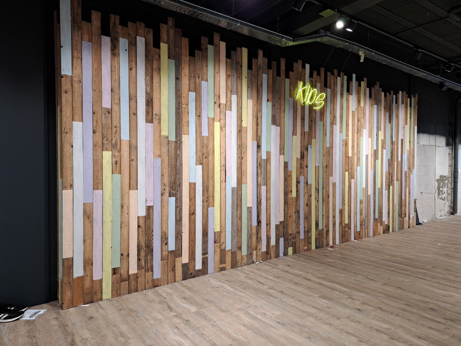 Unieke houten wanddecoratie met pastelkleuren, Ophalen, Gebruikt, Hout, Meerkleurig