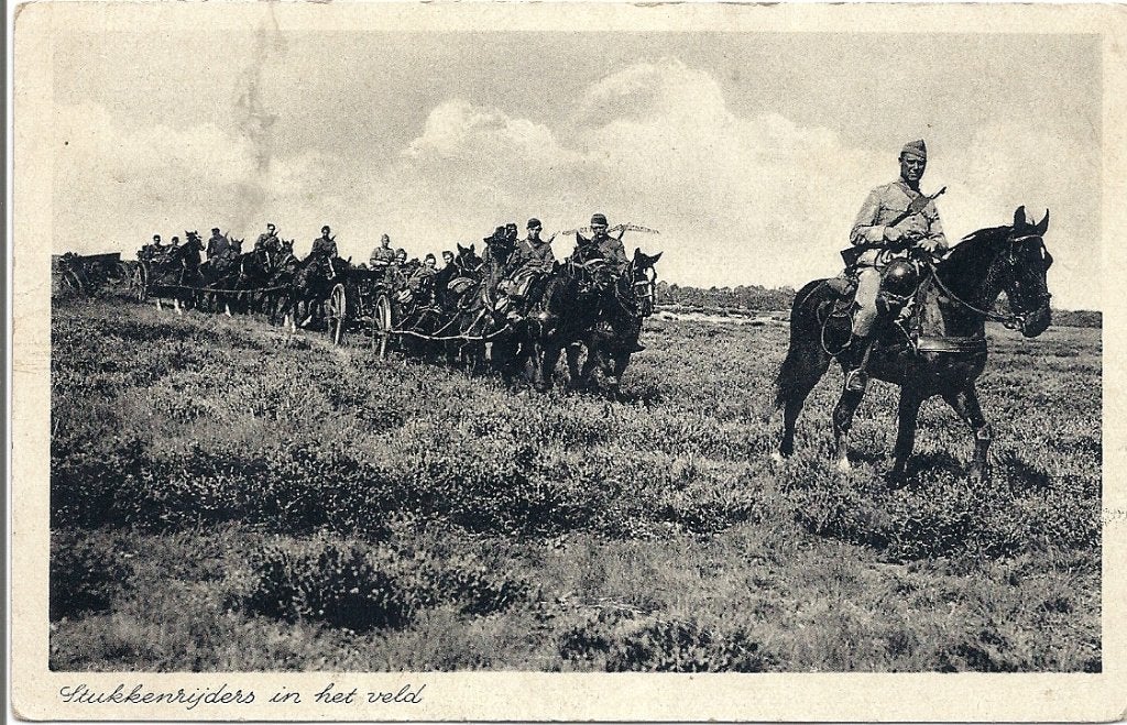 Militair Stukkenrijders in het veld 1939, Verzamelen, Ansichtkaarten | Themakaarten, Verzenden, 1920 tot 1940, Gelopen, Overige thema's