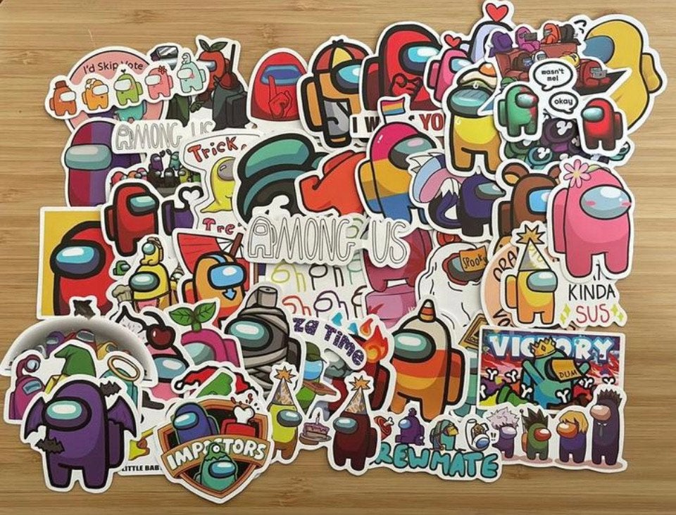 Among-us stickers, Hobby en Vrije tijd, Stickers en Plaatjes, Verzenden, Nieuw, Meerdere stickers