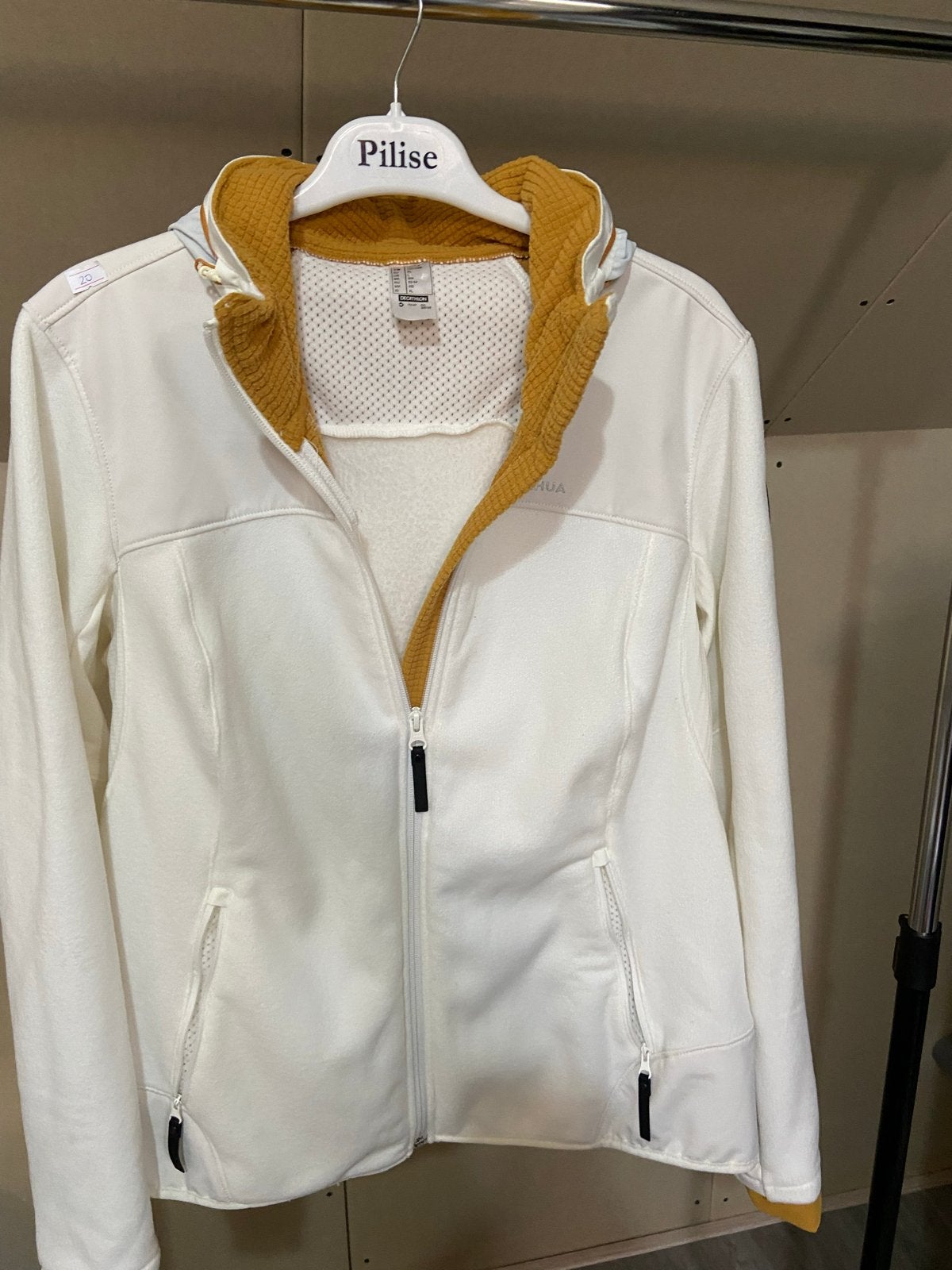 Quechua Dames Fleece Jas - Wit/Geel - Maat XL, Ophalen of Verzenden, Zo goed als nieuw, Maat 46/48 (XL) of groter, Wit